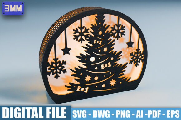 3D Christmas Tree Lantern Laser Cut File