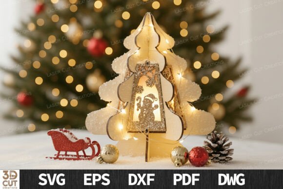 3D Christmas Tree Lantern SVG Review