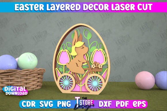 3D Easter Layered Decor Laser Cut Design for Spring Amp
