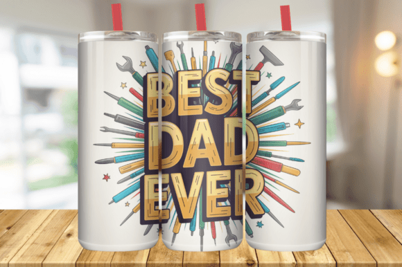 3D Father’s Day Tumbler Wrap Png, Gift Graphics and Tumbler Wraps