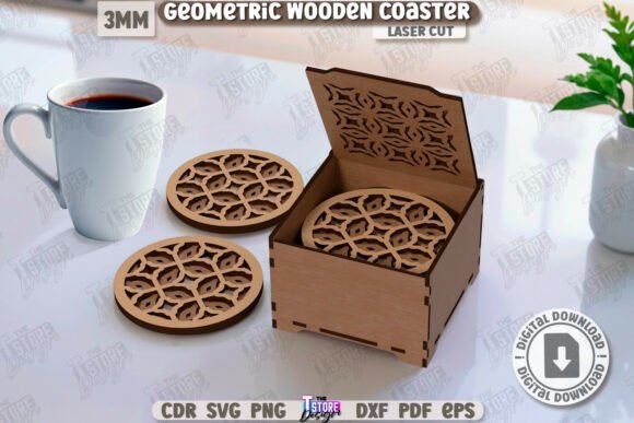 3D Geometric Coaster with Box Laser Cut