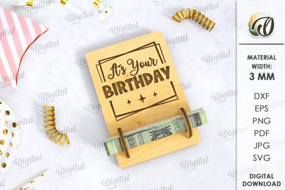 3D Money Holder Laser Cut for Birthday Content