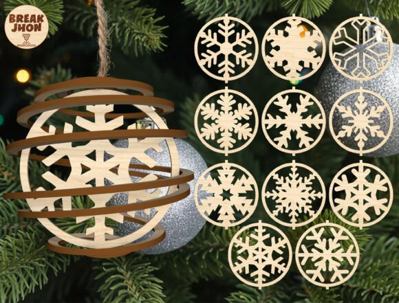 3D Snowflake Ornament Svg: Laser Cutting and Winter Amp Visuals