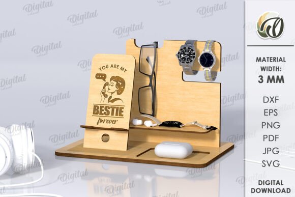 3D Wooden Desk Organizer for Laser Cutting Stands