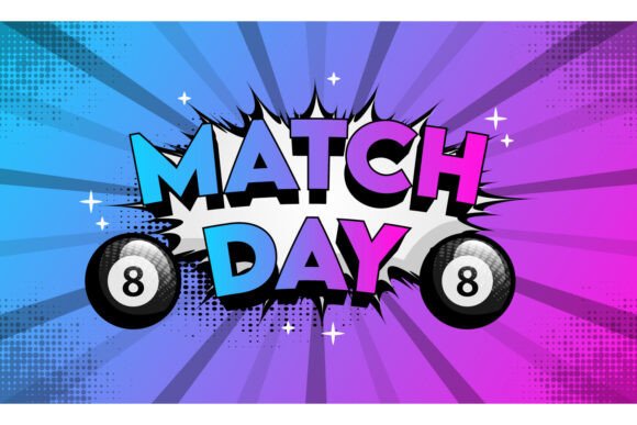 Billiard Match Day 3d Cartoon Banner Graphics