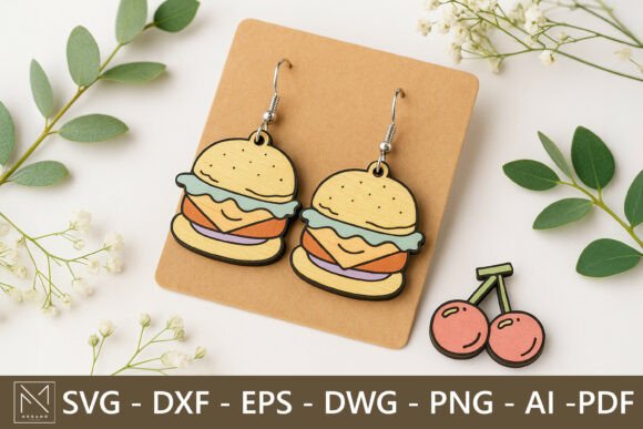 Burger Earrings Laser Cut SVG Review