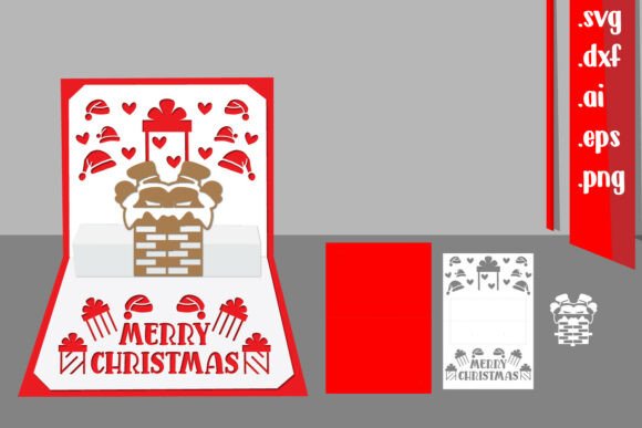 Christmas Pop-Up Card, 3D Christmas Card Graphics and Crafts