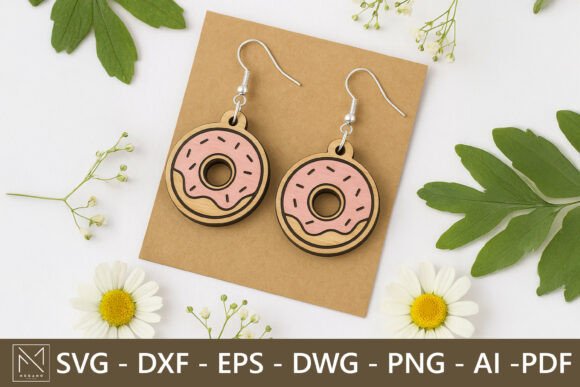 Donut Earrings SVG Cut Files: Laser Cutting and Earrings for Web Design