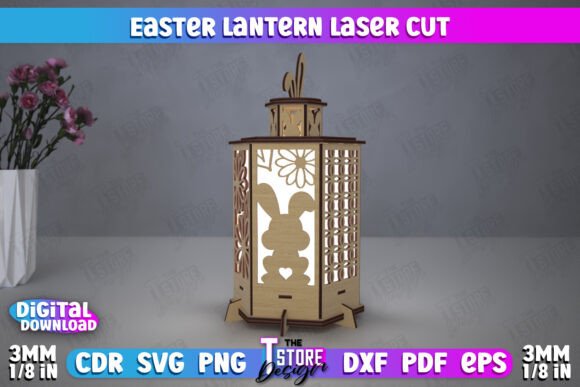 Easter Lantern 3D Lantern Shadow Lamp Laser Cutting Spring Amp