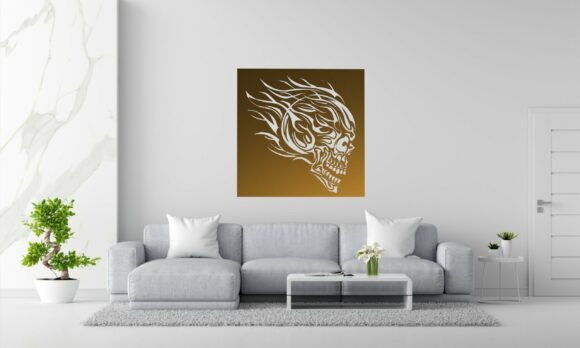 Flaming Skull SVG DXF PDF EPS EMF STL: Laser Cutting Freebies Review
