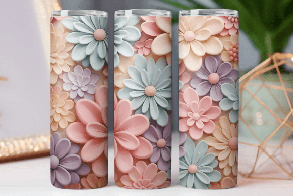 Paper Floral Tumbler Art Design 20oz Png Graphics and Freebies Review