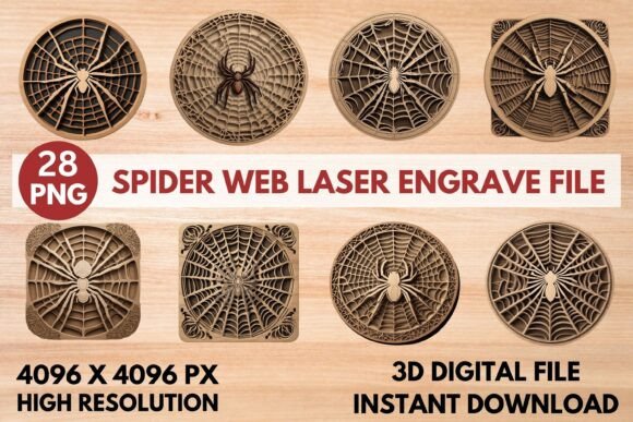 Spider Web Laser Engrave File Graphics for Laser Engraving
