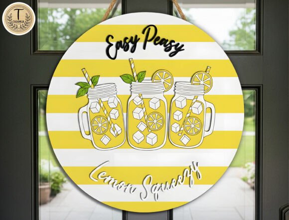 Summer Lemonade Door Hanger 3D LaserCut
