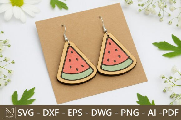 Watermelon Triangle Earrings Laser Cutting Design Review